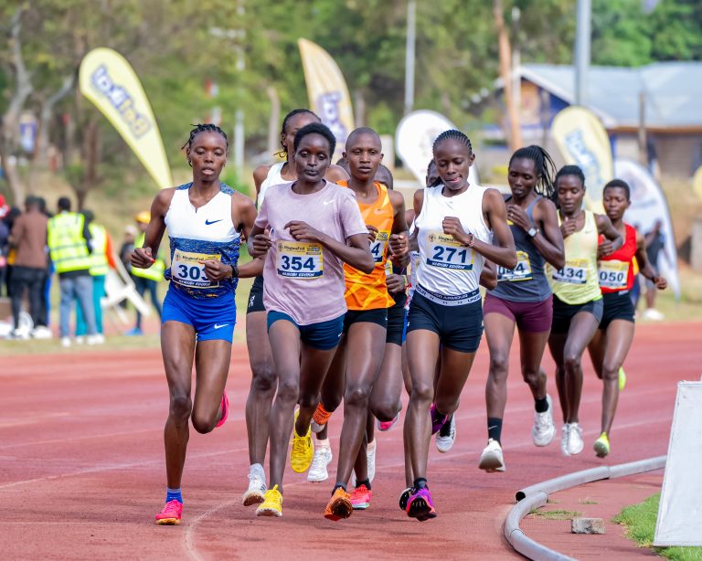 Women's 10,000m action during BingwaFest, Nairobi Region edition, at Kasarani Annex. Diana Wanza (271) won the race.-min