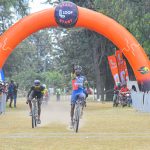 Lawrence Lorot celebrates after crossing the line in the men's elite race during the second leg of the 2026 LOOP Gravel Series in Naivasha (1)