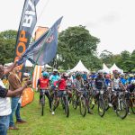 NCBA GMD John Gachora flags off cyclists during the opening leg of the 2026 LOOP Safari Gravel Series at Limuru Country Club (1) (1)